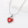 304 Stainless Steel Enamel Evil Eye Heart Pendant Necklaces for Men Women SQ7130-4-1