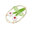 Glass Seed Beaded & Handmade Millefiori Glass Pendants PALLOY-MZ00901-06-4