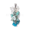 9Pcs 9 Styles Gradient Color Mixed Gemstone Chip Pendants PALLOY-JF02862-2