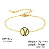 304 Stainless Steel Sport Ball Link Bracelets for Women WG444BD-02-1