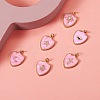 6Pcs 6 Styles Real 18K Gold Plated Brass Micro Pave Clear Cubic Zirconia Enamel Pendants ZIRC-SZ0001-36A-5