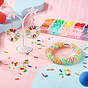 80G 10 Colors Baking Paint Glass Twist Bugle Beads SEED-TA0001-47-7