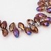 Electroplate Glass Beads Strands X-EGLA-J068-AB05-1