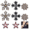 HOBBIESAY 8Pcs 4 Style Snowflake & Cross & Star Shape Handicraft Rhinestone Appliques PATC-HY0001-17-1