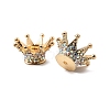 Alloy Rhinestone Crown Beads FIND-NH0001-19G-2