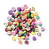 100Pcs Handmade Polymer Clay Fruit Theme Beads CLAY-YW0001-10-2