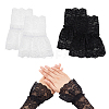 AHADEMAKER 2 Pairs 2 Colors Cotton Lace Sleeves AJEW-GA0004-98-1