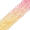 Gradient Color Baking Paint Glass Bead Strands DGLA-A039-T6mm-A02-4