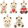 5Pcs 5 Style 316 Surgical Stainless Steel Enamel Pendants STAS-UN0035-99-1