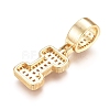 Brass Micro Pave Cubic Zirconia Pendants KK-D156-01G-I-2