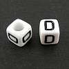 Letter Acrylic European Large Hole Beads OPDL-R050-10mm-D-1