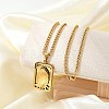 201 Stainless Steel Virgin Mary Pendant Wheat Chain Necklaces for Men NJEW-S387-09G-01-1