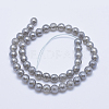 Electroplated Natural Grey Agate Beads Strands X-G-G724-8mm-2