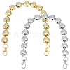 2Pcs 2 Colors CCB Plastic Heart Beaded Bag Handles with Clasps AJEW-CL0005-65-7