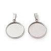 304 Stainless Steel Pendant Cabochon Settings STAS-I328-01F-P-1