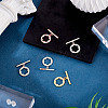 5Pcs Flat Round Brass Toggle Clasps KK-TADJ0001-23-4