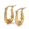 Ion Plating(IP) 304 Stainless Steel Oval Hoop Earrings for Women EJEW-P234-09G-1