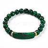 Natural Malachite Beads Stretch Bracelets BJEW-T022-04K-2