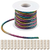 5 Yards Rhinestone Synthetic Rubber Cords OCOR-SP0001-33F-1