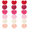 Fingerinspire 18Pcs 6 Colors Heart Handmade Crochet Cotton Appliques AJEW-FG0002-47-1