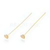Brass Heart Head Pins KK-N259-42-2