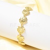 Summer Beach Brass Micro Pave Clear Cubic Zirconia Shell Shape Link Chain Bracelets BJEW-C118-02B-G-2