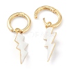 Brass Enamel Huggie Hoop Earrings EJEW-L234-060G-3