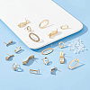 BENECREAT 20Pcs 5 Style Brass Stud Earring Findings KK-BC0007-91-4