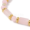 Natural Rose Quartz Beaded Bracelets BJEW-JB09468-5