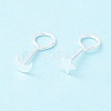 Tiny Star & Moon 999 Fine Silver Asymmetrical Earrings EJEW-I260-34S-1