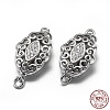 Anti-Tarnish Rhodium Plated 925 Sterling Silver Box Clasps STER-L057-010P-5