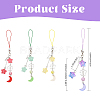 Alloy Wing with Glass Moon & Star Mobile Straps HJEW-YW00181-01-3