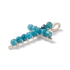 Natural Apatite Faceted Round Beads Pendants PALLOY-TA00002-04-3