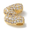 Brass Micro Pave Cubic Zirconia Beads KK-P290-61G-W-2