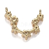 Brass Micro Clear Cubic Zirconia Charms ZIRC-F120-019G-12-2