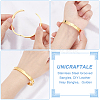 1Pc Stainless Steel Grooved Bangles STAS-UN0042-51G-5