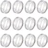 12Pcs Stainless Steel Grooved Finger Ring Settings STAS-UN0038-94C-1