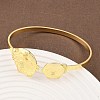 Marine Organism Brass Cuff Bangles for Women BJEW-D368-03B-G-1