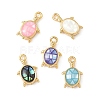 Rack Plating Brass & Shell Pendants KK-I357-13G-1