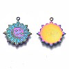 Rainbow Color 304 Stainless Steel Pendant Rhinestone Settings STAS-S119-091-3