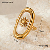 Preserved Flowers 304 Stainless Steel and Epoxy Resin Open Cuff Rings for Women FS-WGCF311-16-1