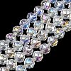 Transparent Electroplate Glass Beads Strands EGLA-N002-34C-B01-1