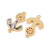 Natural Paua Shell Anchor Link Connector Charms KK-Z140-03G-2