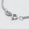 Anti-Tarnish Rhodium Plated 925 Sterling Silver Chain Necklaces STER-F039-40cm-16P-2