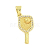 Rack Plating Brass Micro Pave Clear Cubic Zirconia Pendants KK-U021-08G-1