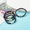 Natural Lava Rock Beads Stretch Bracelet for Girl Women BJEW-JB06846-3