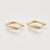 Brass Hoop Earring Findings with Latch Back Closure KK-T048-019G-NF-1
