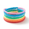 Polymer Clay Heishi Surfer 7-loop Wrap Bracelet BJEW-JB07689-1