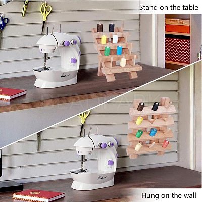 12 Spools Solid Wood Sewing Embroidery Thread Stand ODIS-PH0001-04-1
