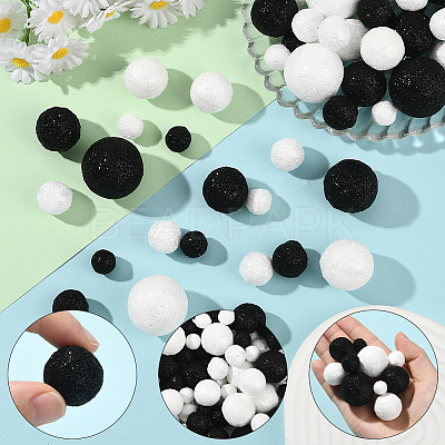 160Pcs 10 Styles Glitter Craft Foam Balls DIY-SP0005-57-1